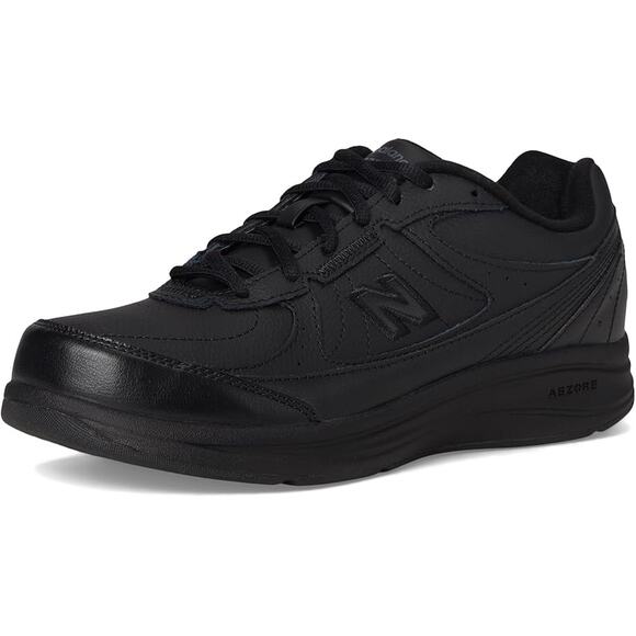 New Balance Womens 577 Walking Sneakers US 9 Wide Black Leather Athletic NIB - Picture 1 of 13